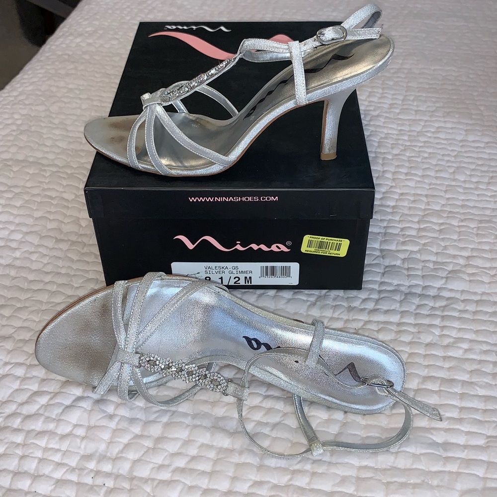 Nina silver heels